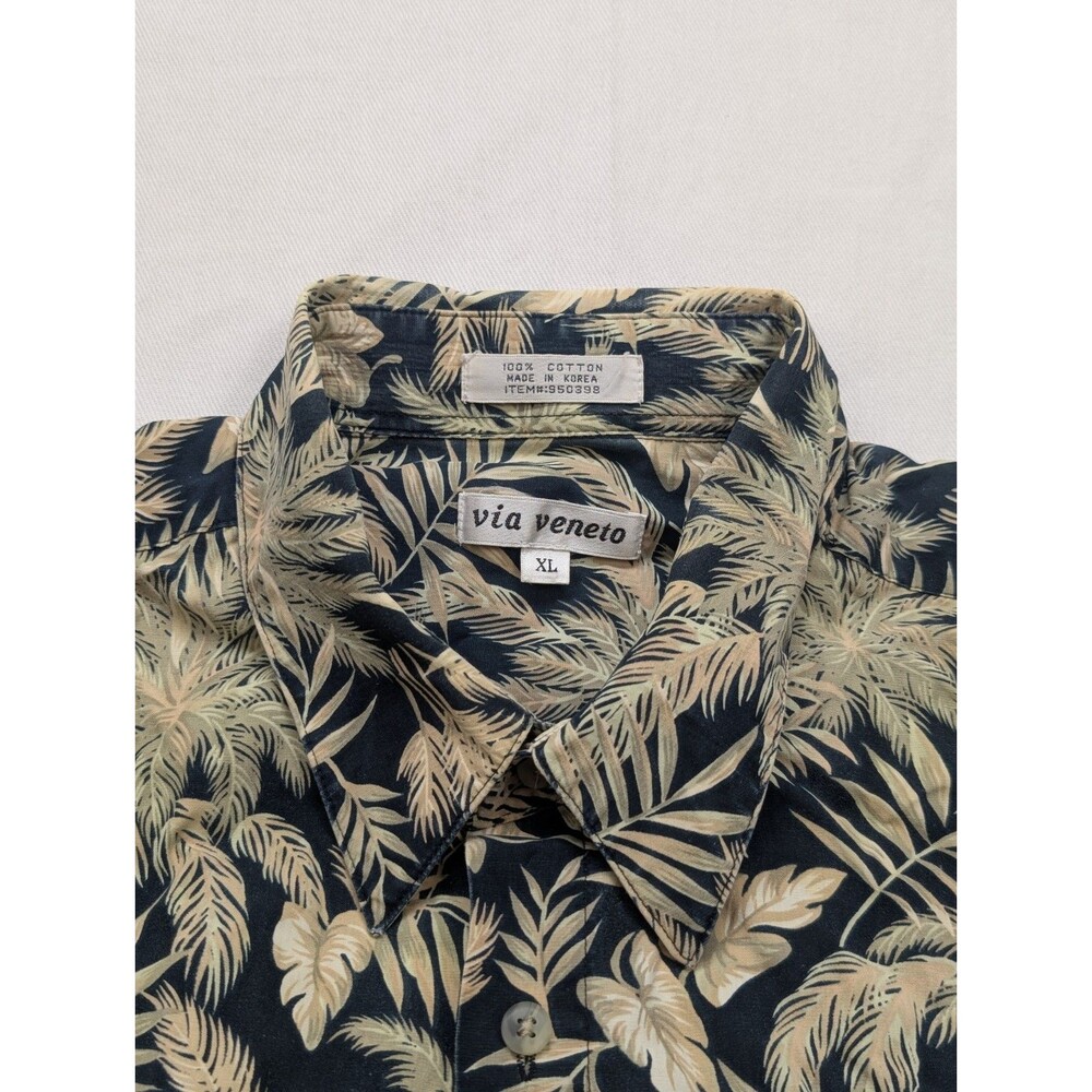 Vintage 90's Via Veneto Men's Tropical Resort Vibe Short Sleeve Button Up sz XL